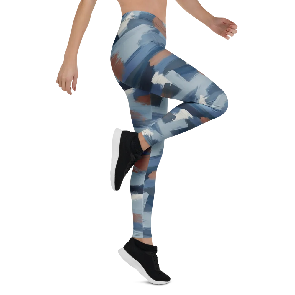 Indigo Brush Current on Leggings — Right