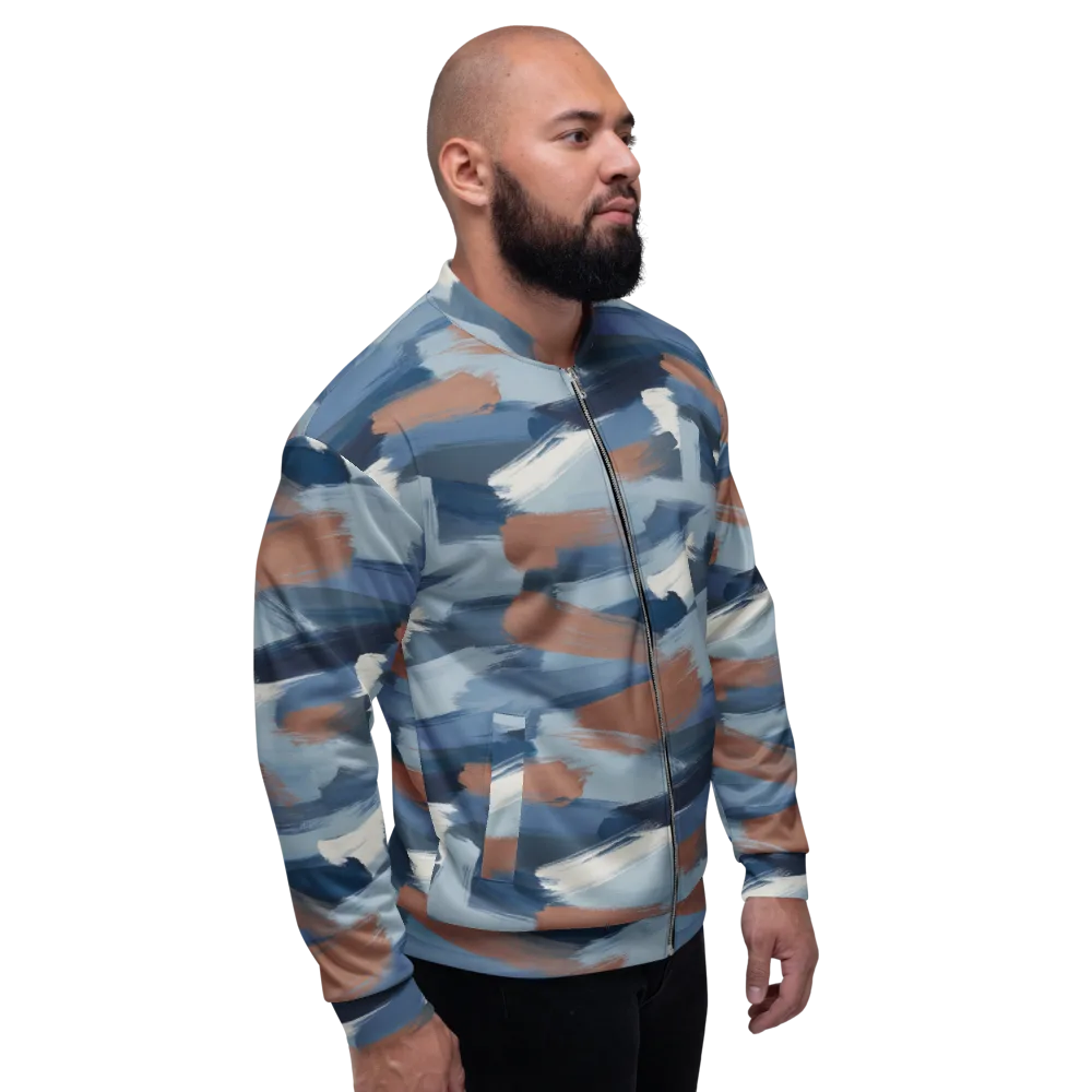 Indigo Brush Current on Bomber Jacket — Right