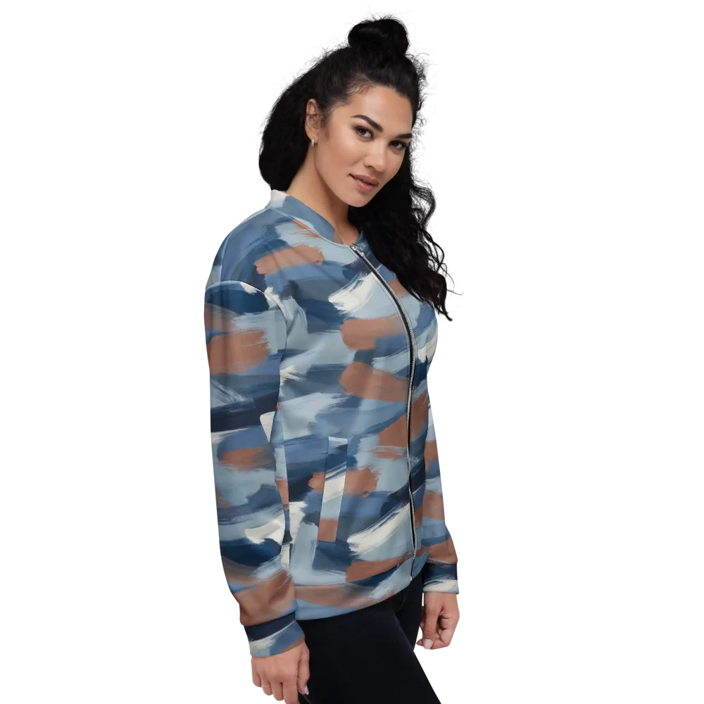 Indigo Brush Current on Bomber Jacket — Right