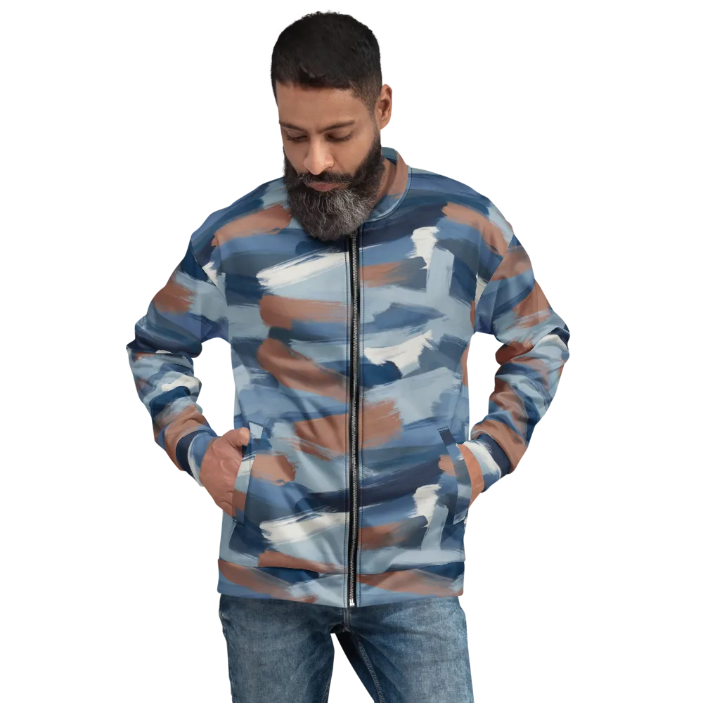 Indigo Brush Current on Bomber Jacket — Front