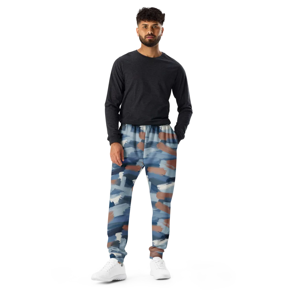Indigo Brush Current on Men's Joggers — Front
