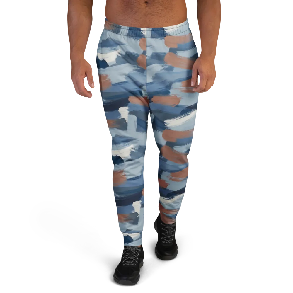 Indigo Brush Current on Men's Joggers — Front
