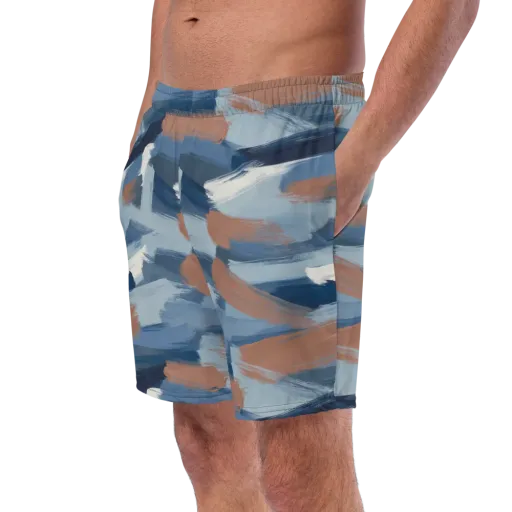 Indigo Brush Current on a Swim Trunks