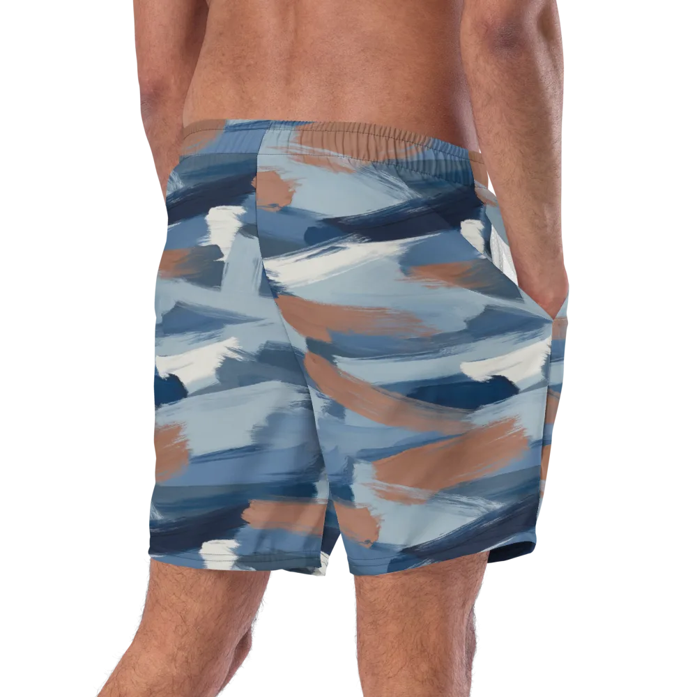 Indigo Brush Current on Swim Trunks — Right Back