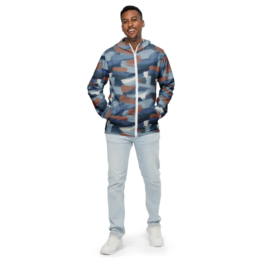 Indigo Brush Current on Men's Windbreaker — Front
