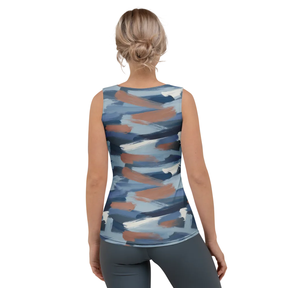 Indigo Brush Current on Women's Tank Top — Back