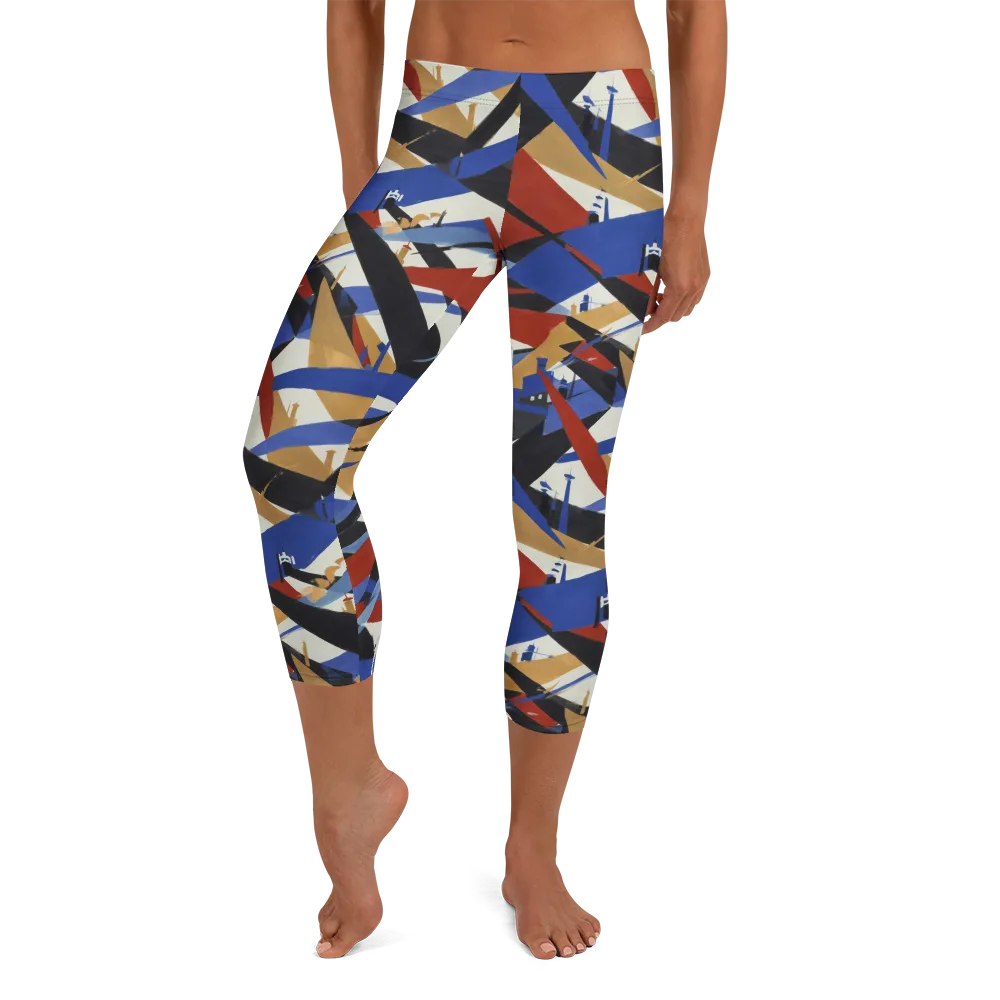 Cobalt Crosswind on Capri Leggings — Front