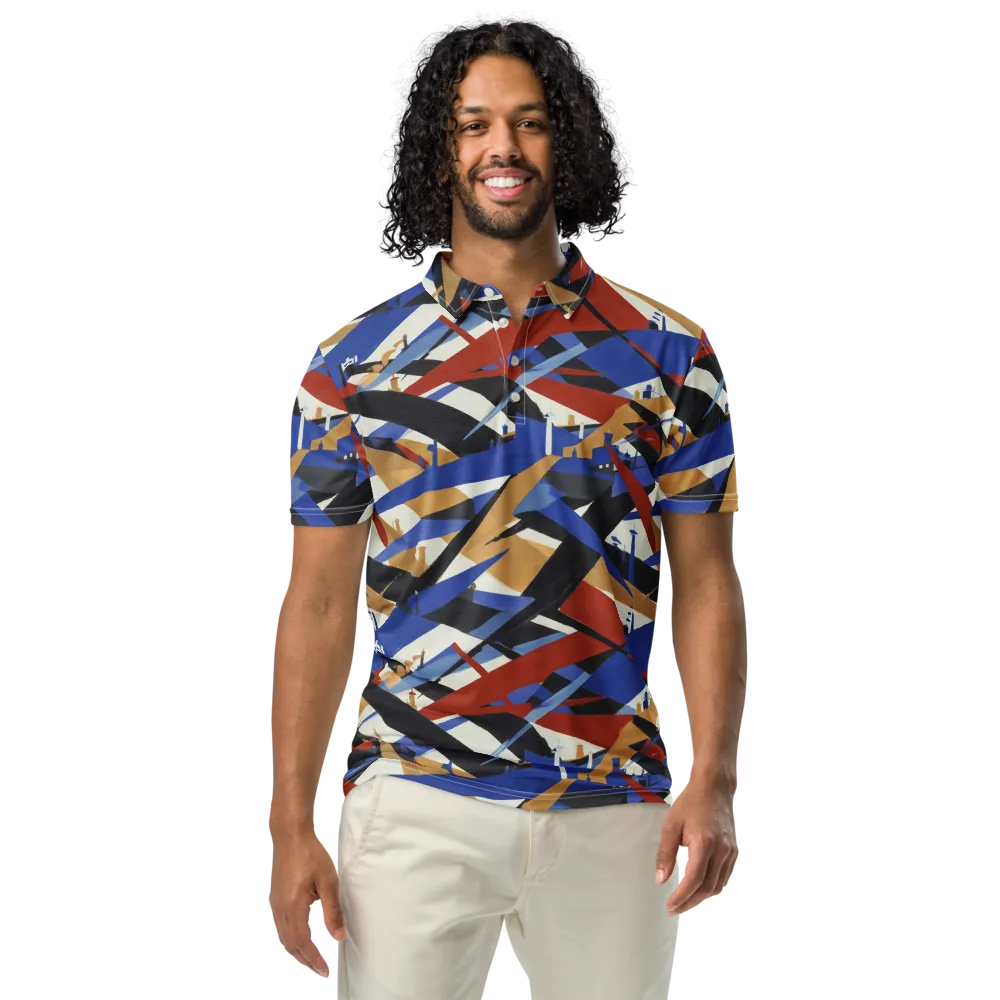 Cobalt Crosswind on Men's Slim Fit Polo Shirt — Front