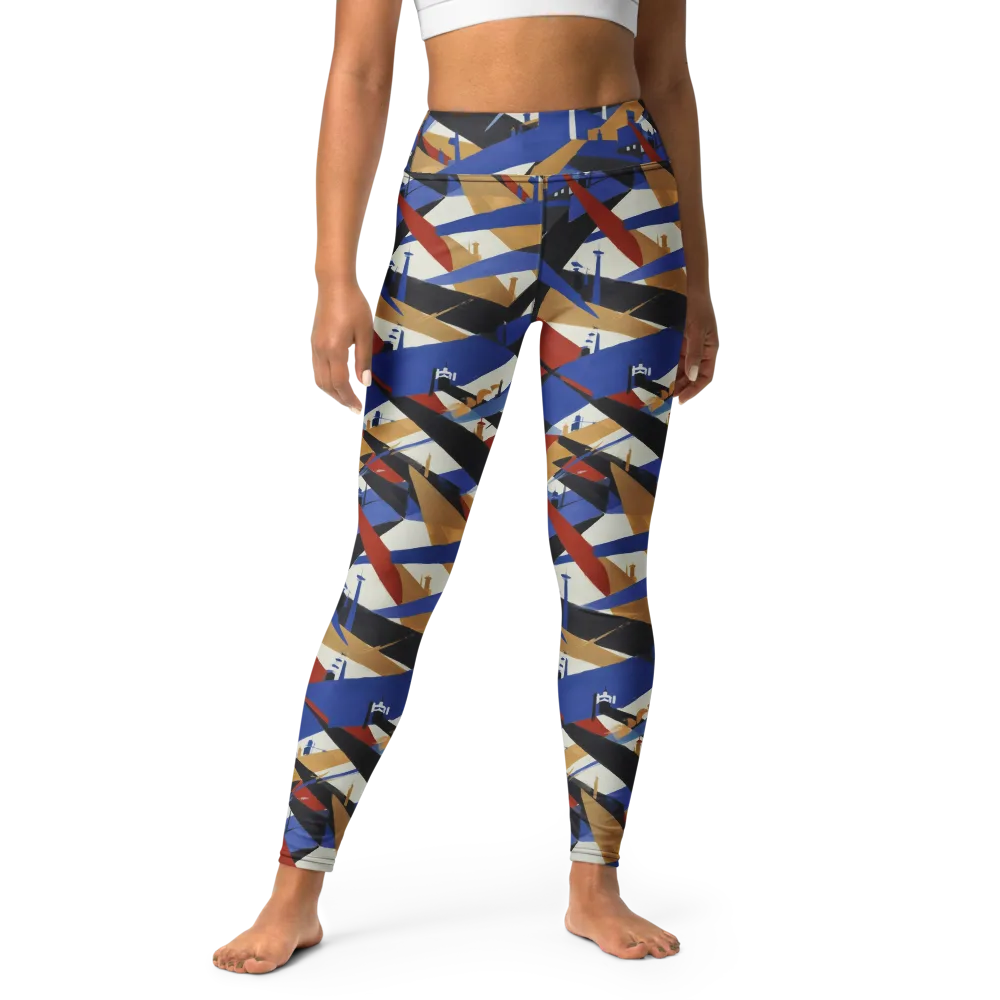 Cobalt Crosswind on Yoga Leggings — Front
