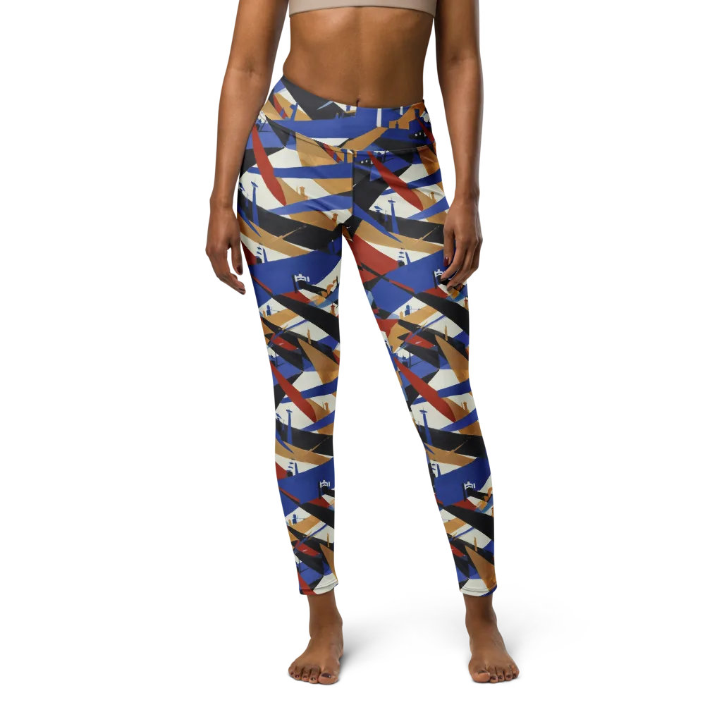 Cobalt Crosswind on Yoga Leggings — Front