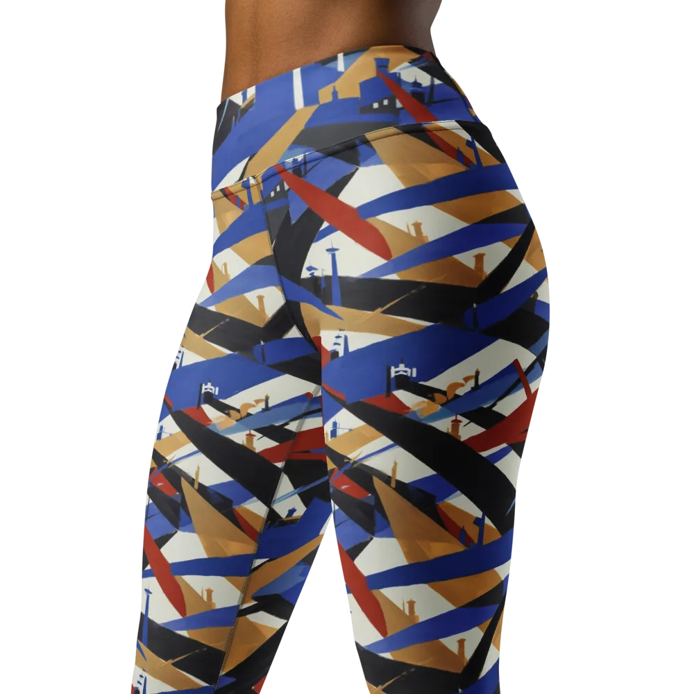 Cobalt Crosswind on Yoga Leggings — Left Front