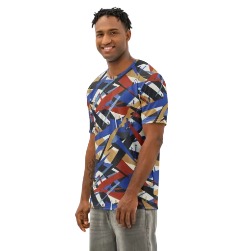 Cobalt Crosswind on a Men's Cotton Crew Neck T-Shirt