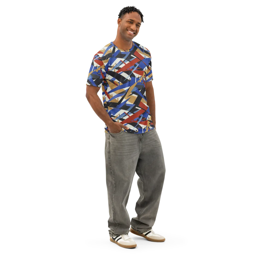 Cobalt Crosswind on Men's Cotton Crew Neck T-Shirt — Right Front