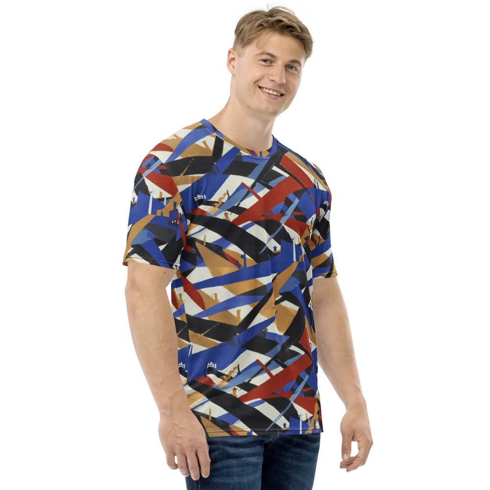 Cobalt Crosswind on Men's Crew Neck T-Shirt — Right