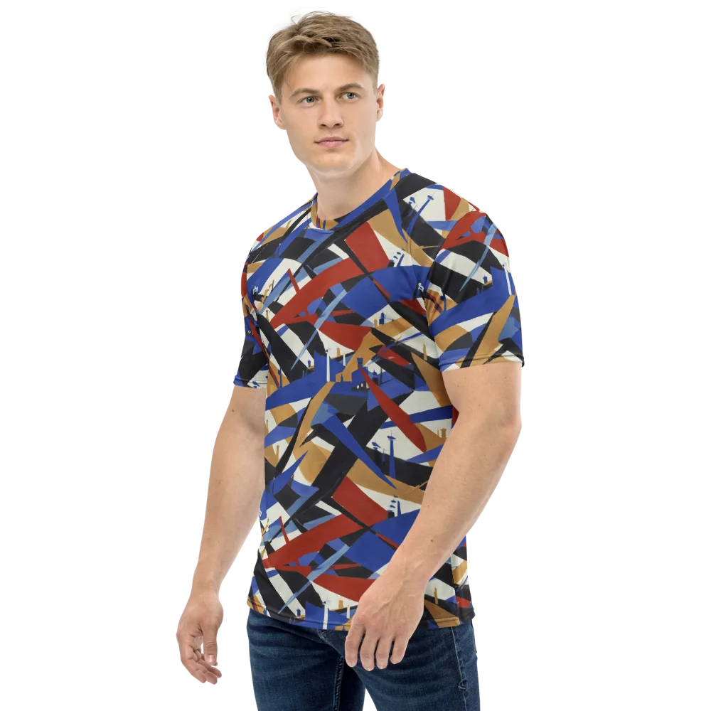 Cobalt Crosswind on Men's Crew Neck T-Shirt — Left