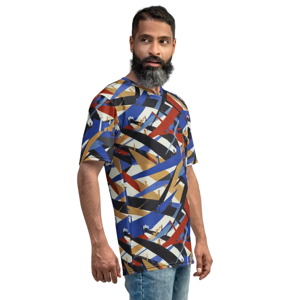 Cobalt Crosswind on Men's Crew Neck T-Shirt — Right