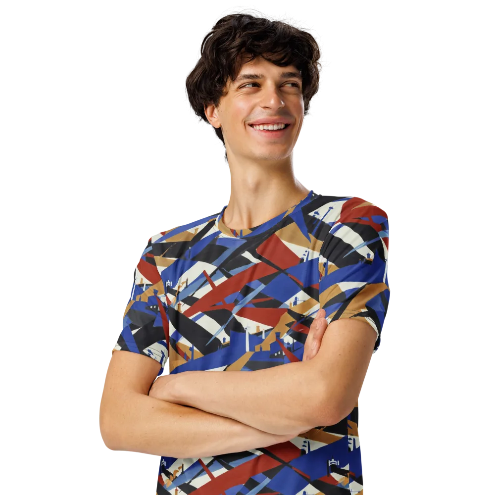 Cobalt Crosswind on Men's Crew Neck T-Shirt — Left Front