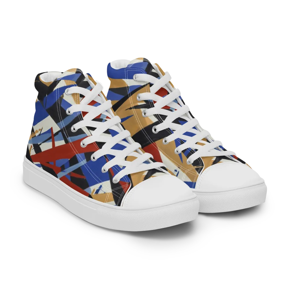 Cobalt Crosswind on Men's High Top Canvas Shoes — Right Front