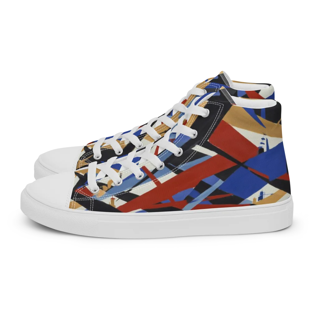 Cobalt Crosswind on Men's High Top Canvas Shoes — Left