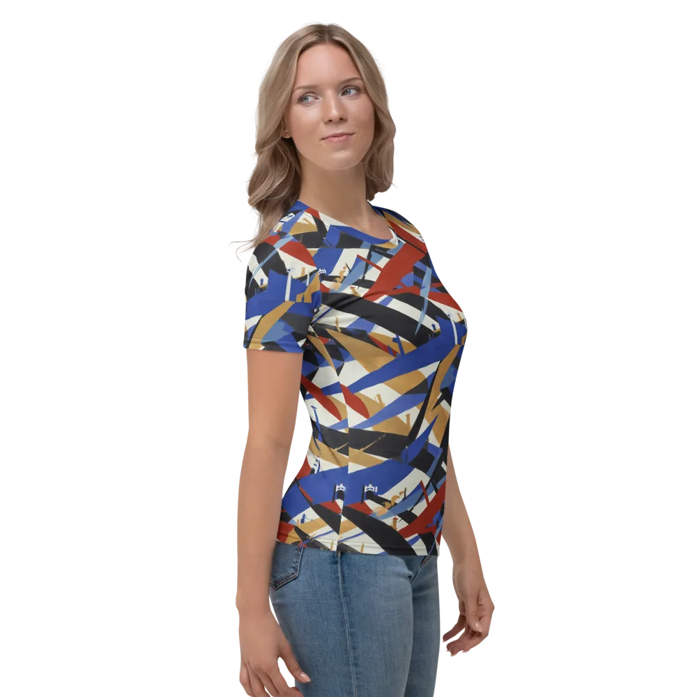 Cobalt Crosswind on Women's Crew Neck T-Shirt — Right