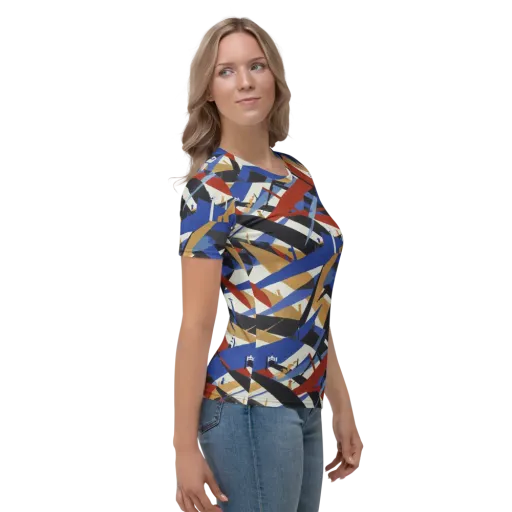 Cobalt Crosswind on a Women's Crew Neck T-Shirt