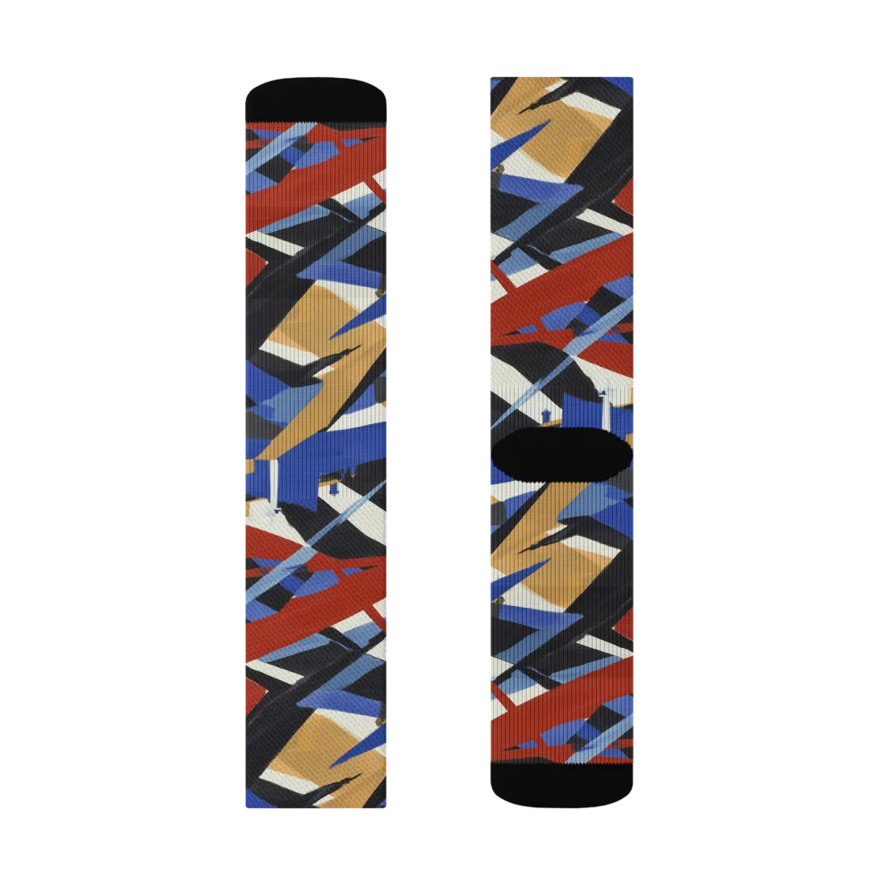 Cobalt Crosswind on Socks — Left Sock