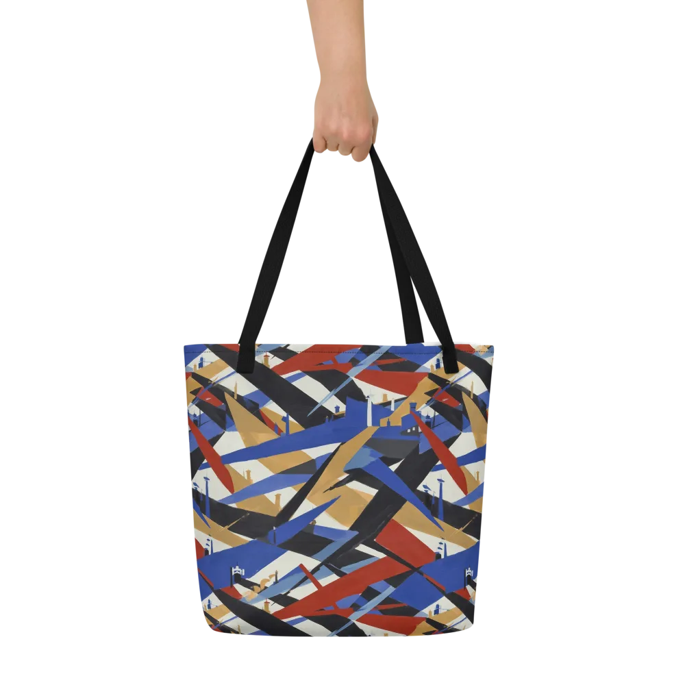 Cobalt Crosswind on Large Tote Bag W/ Pocket — Front