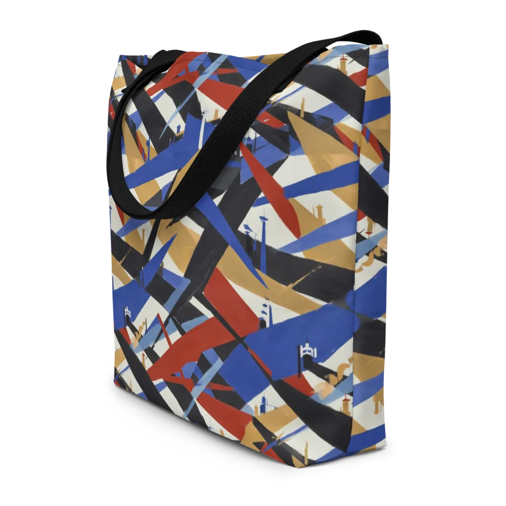 Cobalt Crosswind on Large Tote Bag W/ Pocket — Front