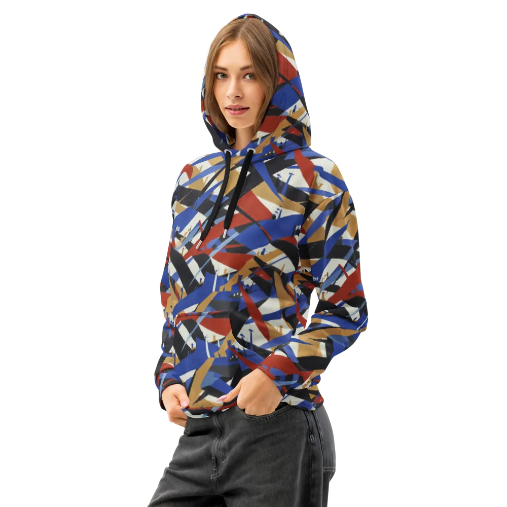 Cobalt Crosswind on Cotton Hoodie — Left Front