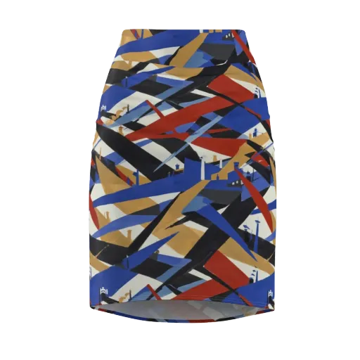 Cobalt Crosswind on a Pencil Skirt