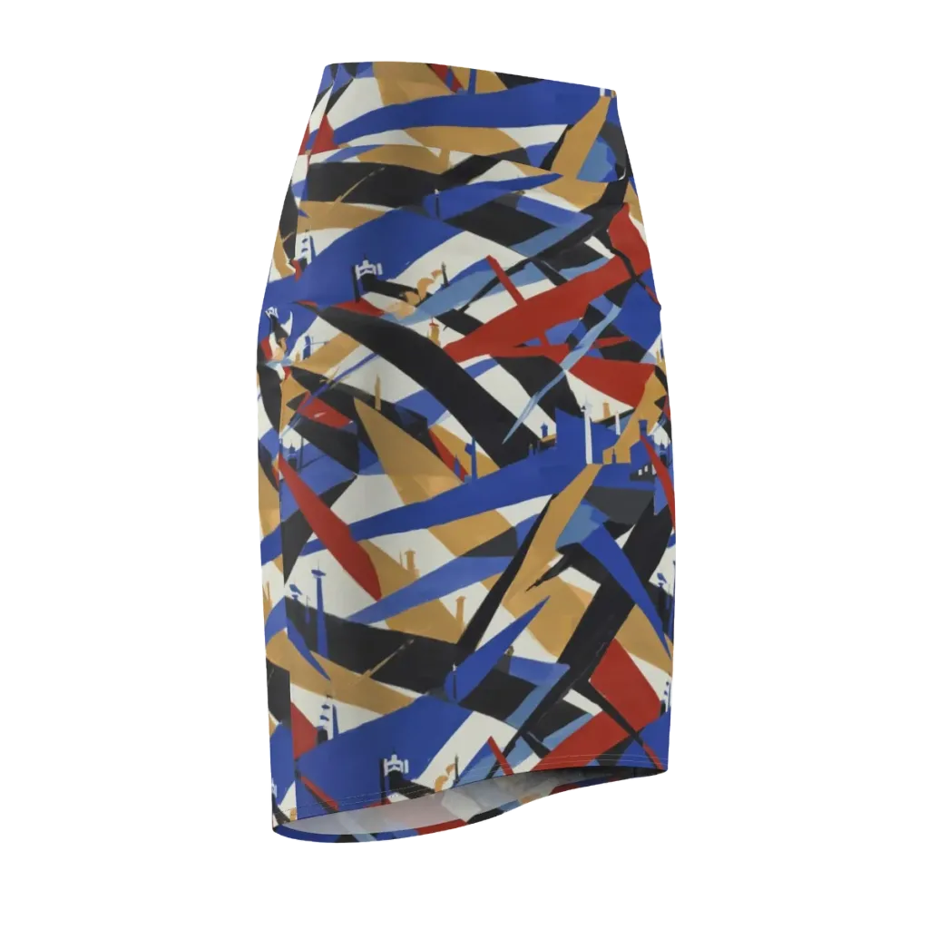 Cobalt Crosswind on Pencil Skirt — Front Side