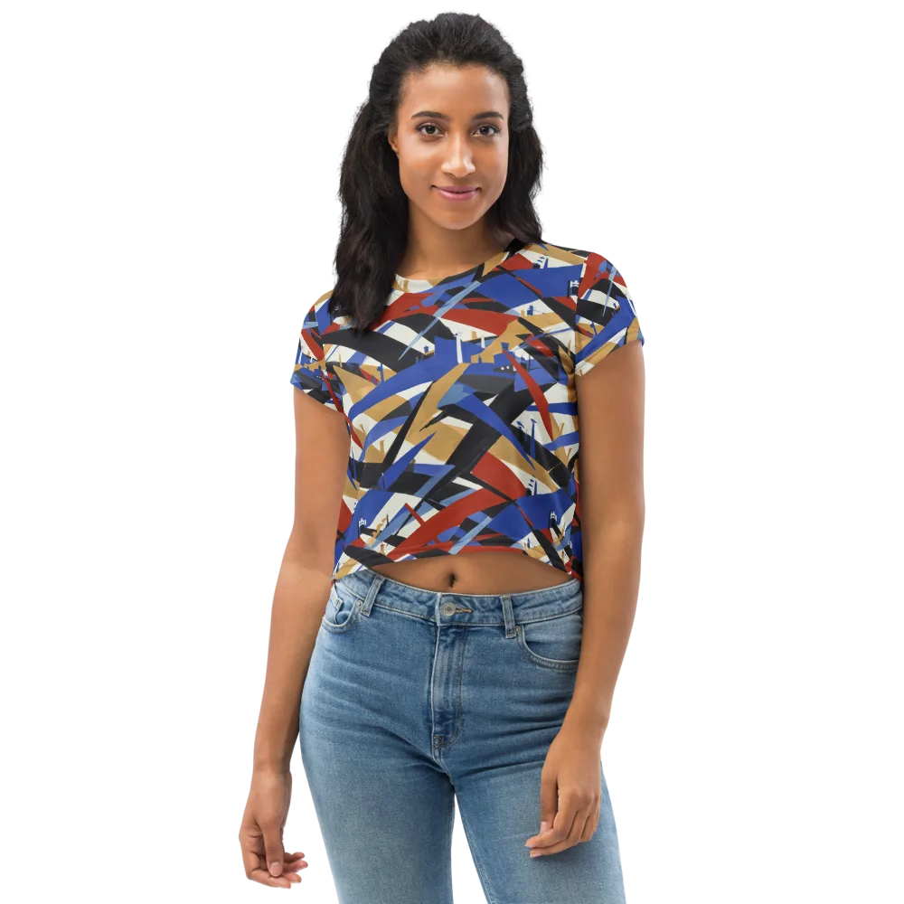 Cobalt Crosswind on Crop Tee — Front