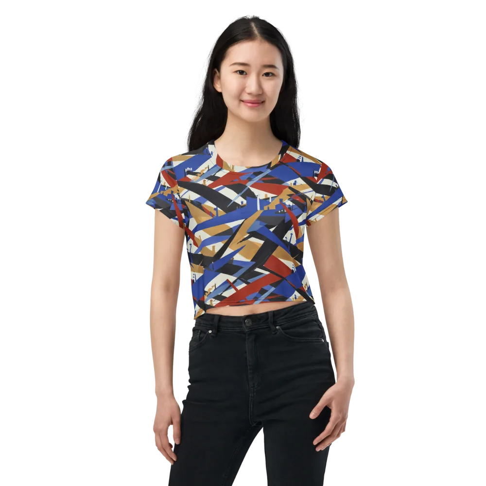 Cobalt Crosswind on Crop Tee — Front