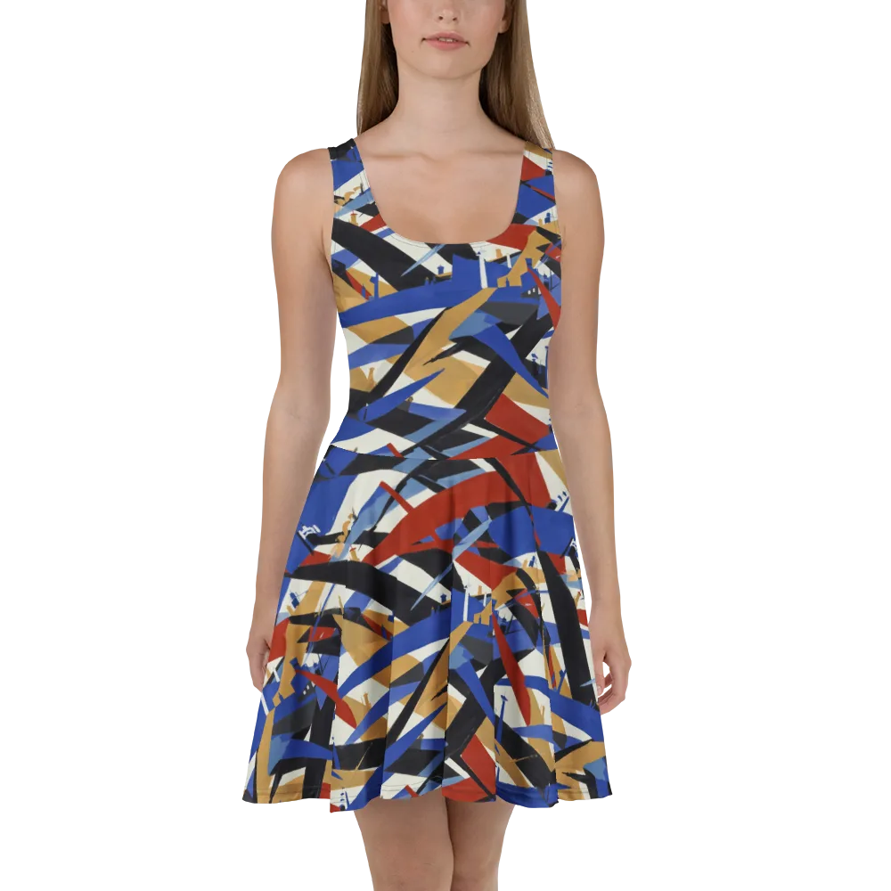 Cobalt Crosswind on Skater Dress — Front