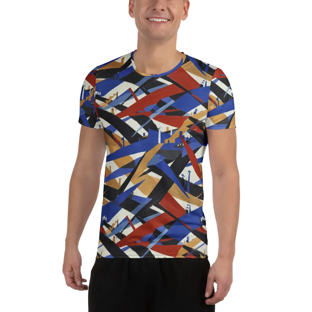 Cobalt Crosswind on Men's Athletic T-Shirt — Front