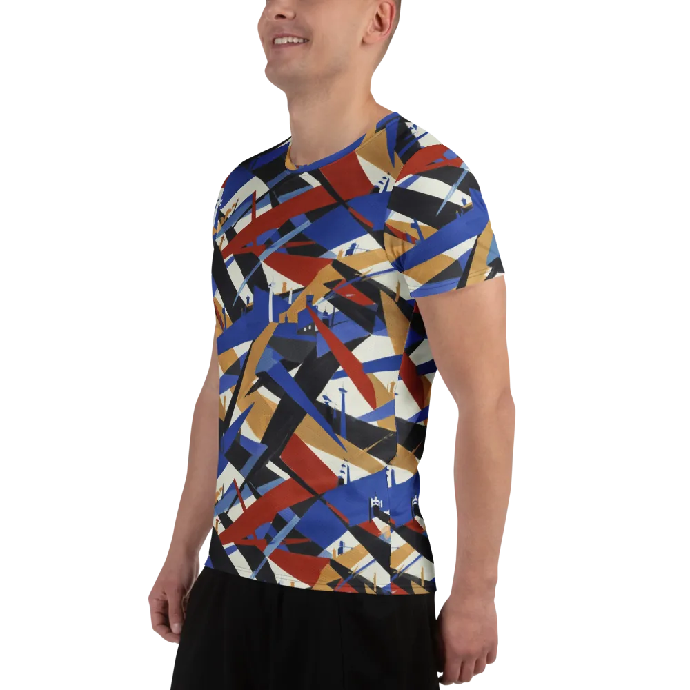 Cobalt Crosswind on Men's Athletic T-Shirt — Left