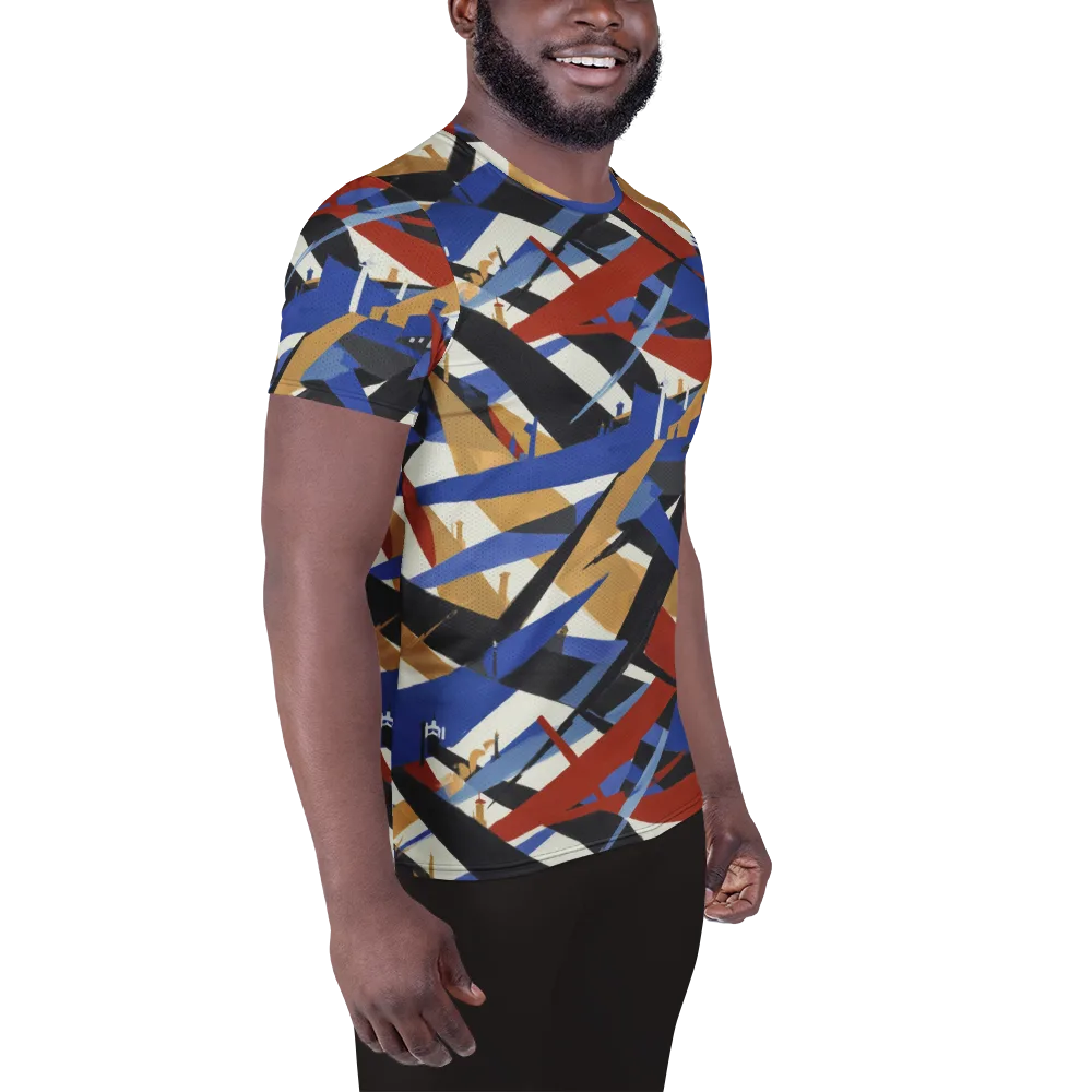 Cobalt Crosswind on Men's Athletic T-Shirt — Right