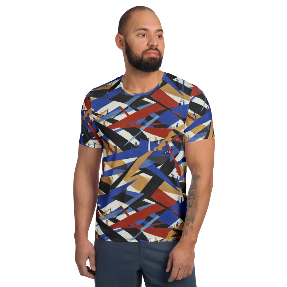 Cobalt Crosswind on Men's Athletic T-Shirt — Front