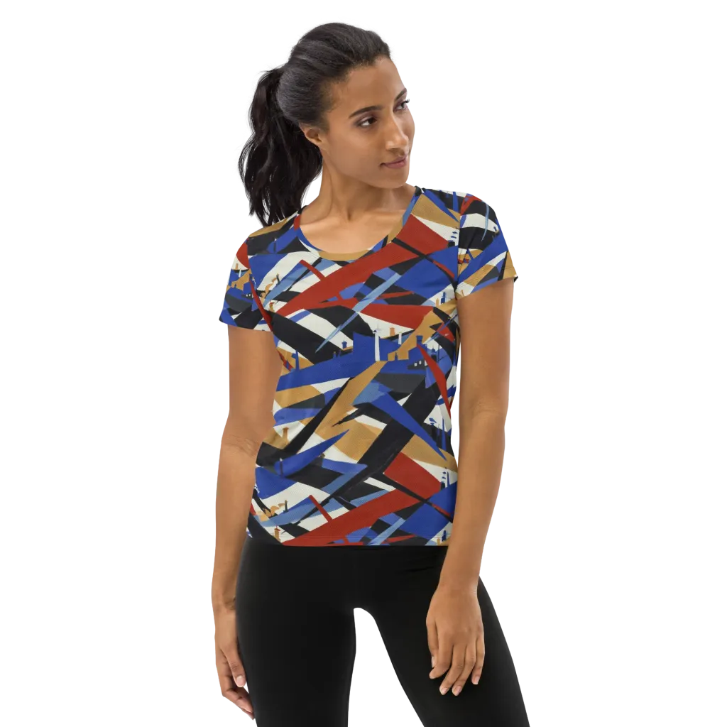 Cobalt Crosswind on Women's Athletic T-Shirt — Front