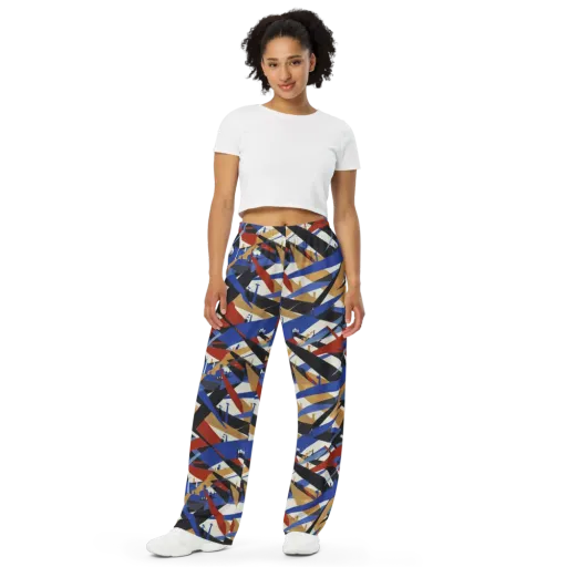 Cobalt Crosswind on a Wide-Leg Pants