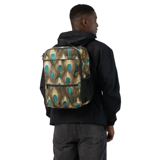 Gilded Teal Plume on a Utility Backpack