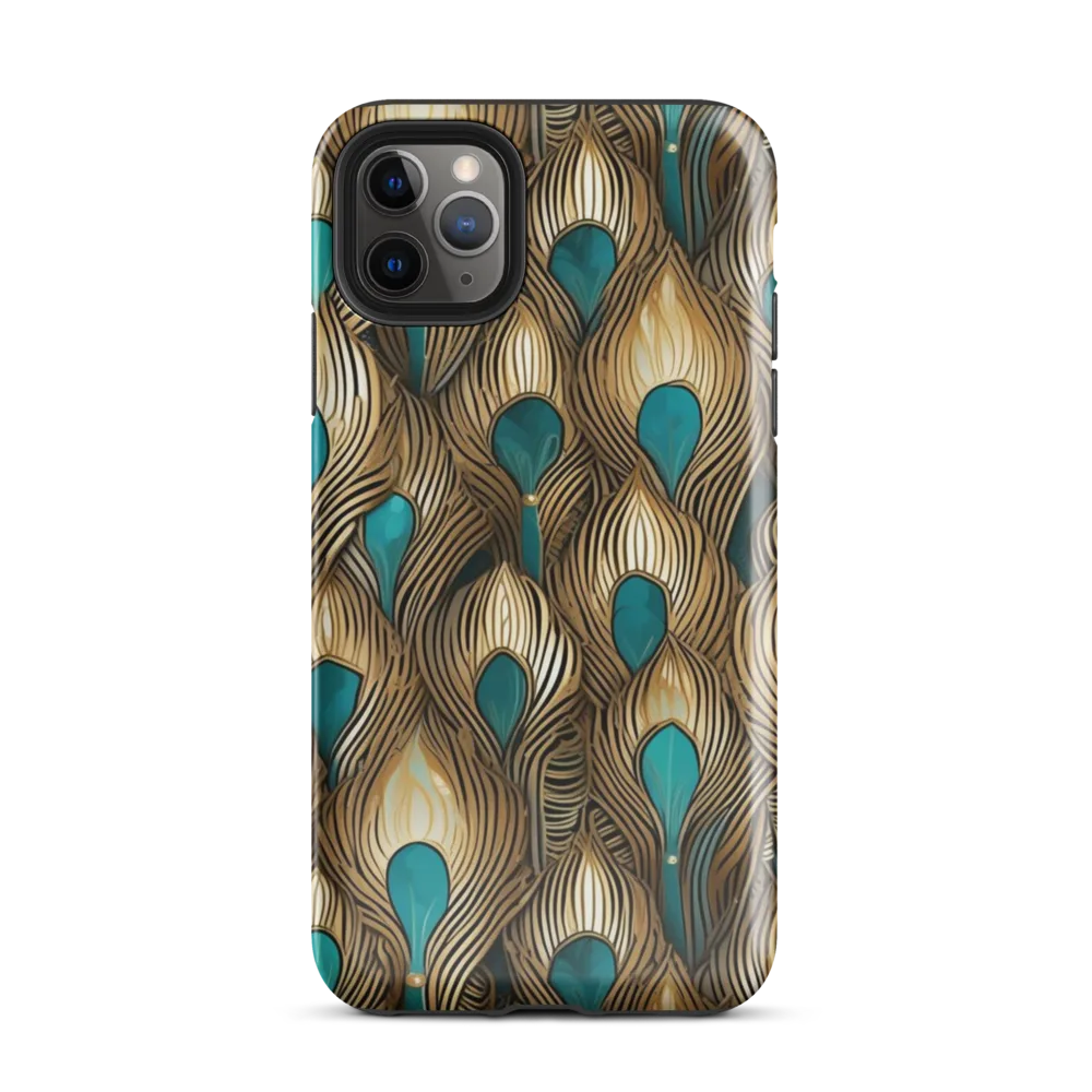 Gilded Teal Plume on Tough Case for iPhone® — Front