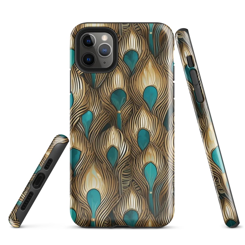 Gilded Teal Plume on Tough Case for iPhone® — Front