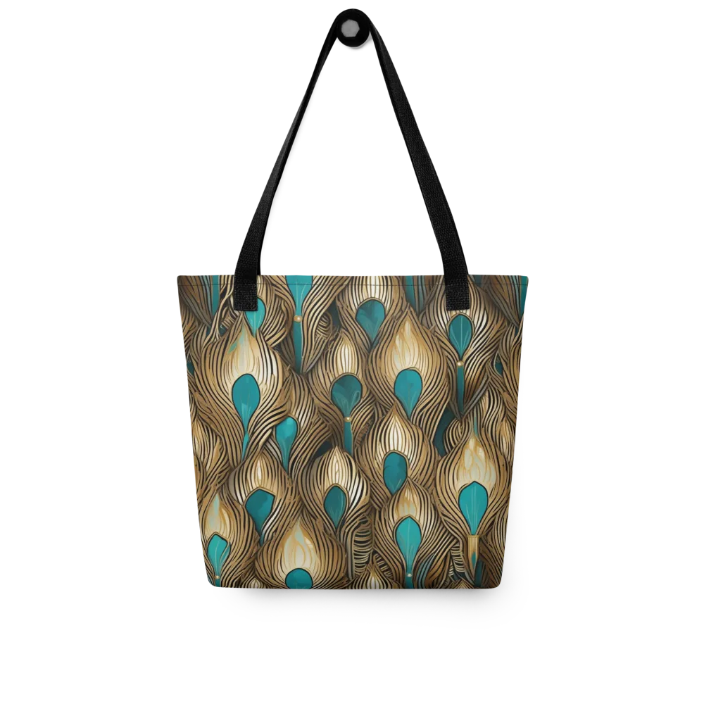 Gilded Teal Plume on Tote Bag — Front