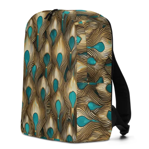 Gilded Teal Plume on a Minimalist Backpack
