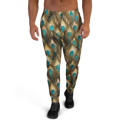 Gilded Teal Plume on a Men's Joggers