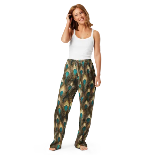 Gilded Teal Plume on a Women's Pajama Pants