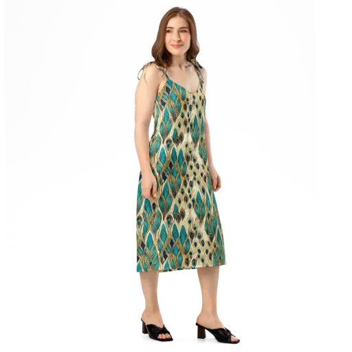 Aurum Featherfall on a Slip Dress