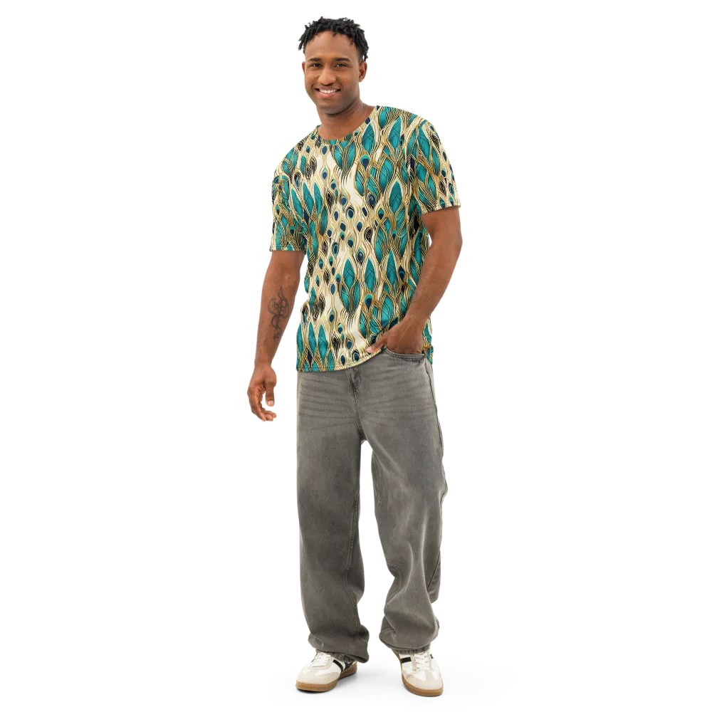 Aurum Featherfall on Men's Cotton Crew Neck T-Shirt — Front