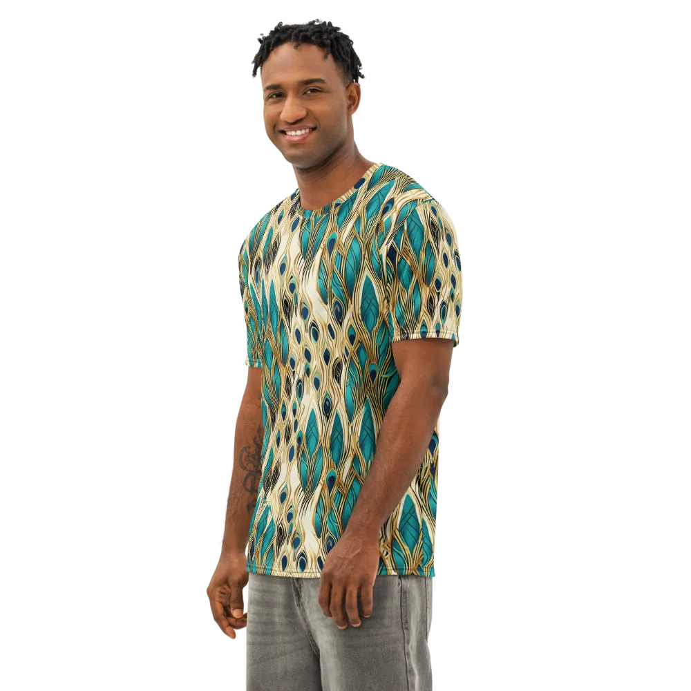 Aurum Featherfall on Men's Cotton Crew Neck T-Shirt — Left Front